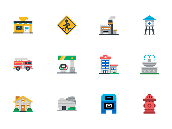 50 枚城市扁平图标素材之家精选sketch素材