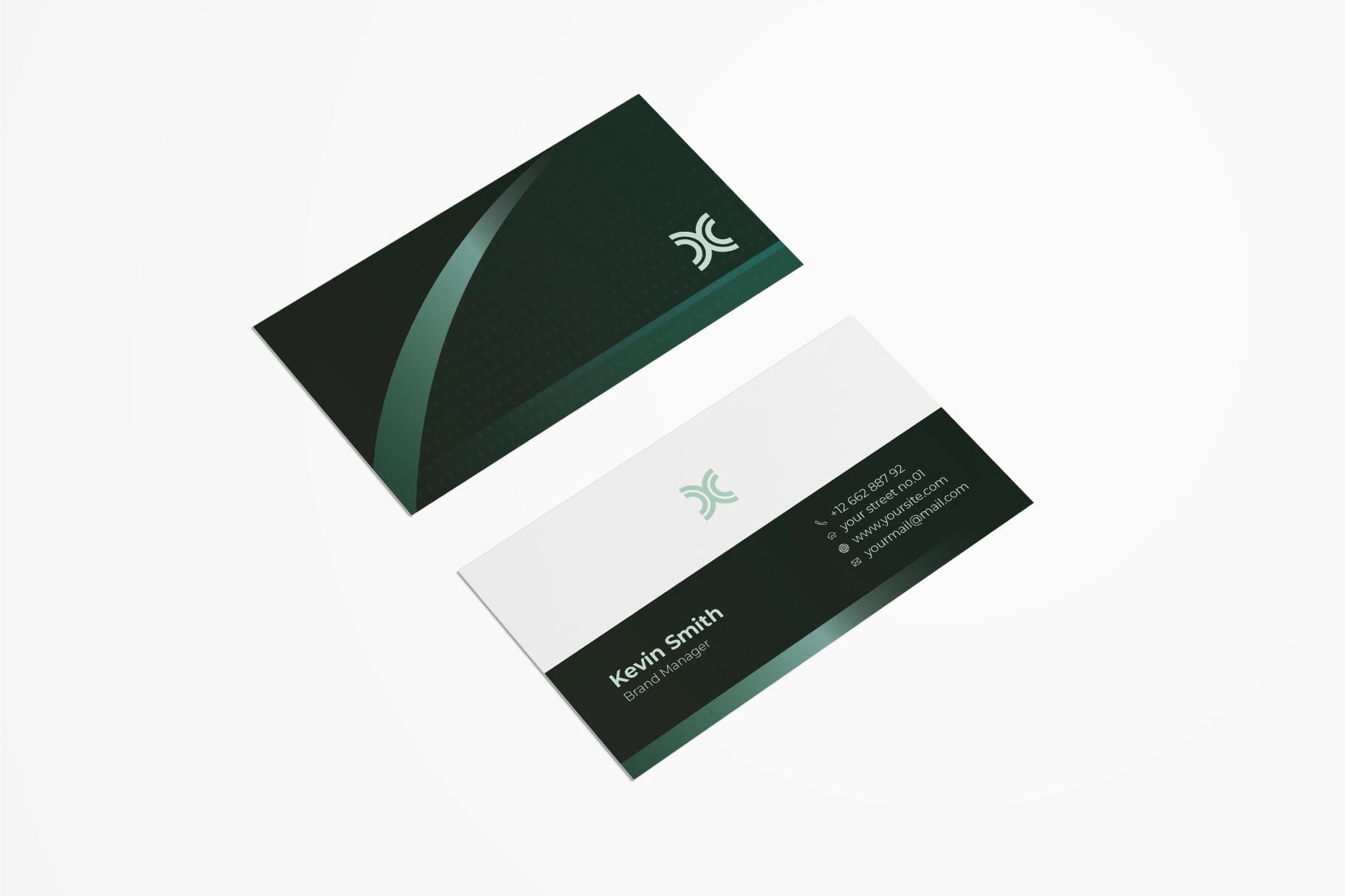黑白配色标准企业素材库精选名片模板v54 Business Card Template.v54插图