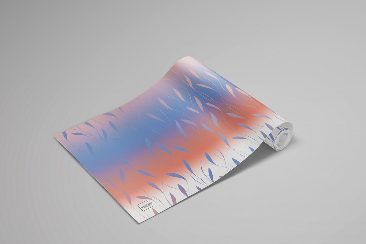 墙纸设计卷轴PSD样机2 Wallpaper Rolled PSD Mockups 02插图