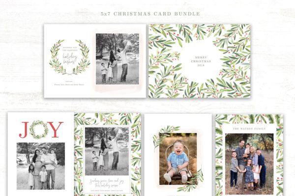 圣诞节日贺卡模板设计素材包 Christmas Card Template Bundle