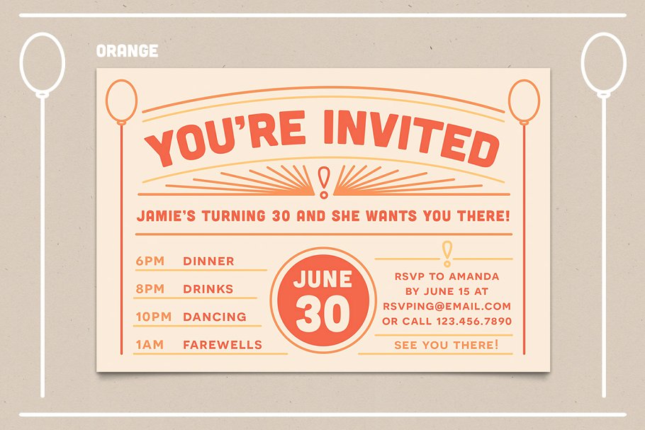 复古风格邀请函明信片设计模板 Invitation Postcard 2 Templates插图(3)