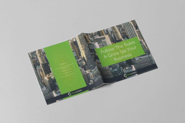 方形公司简介/业务介绍画册排版设计模板 Corporate Business Square Brochure