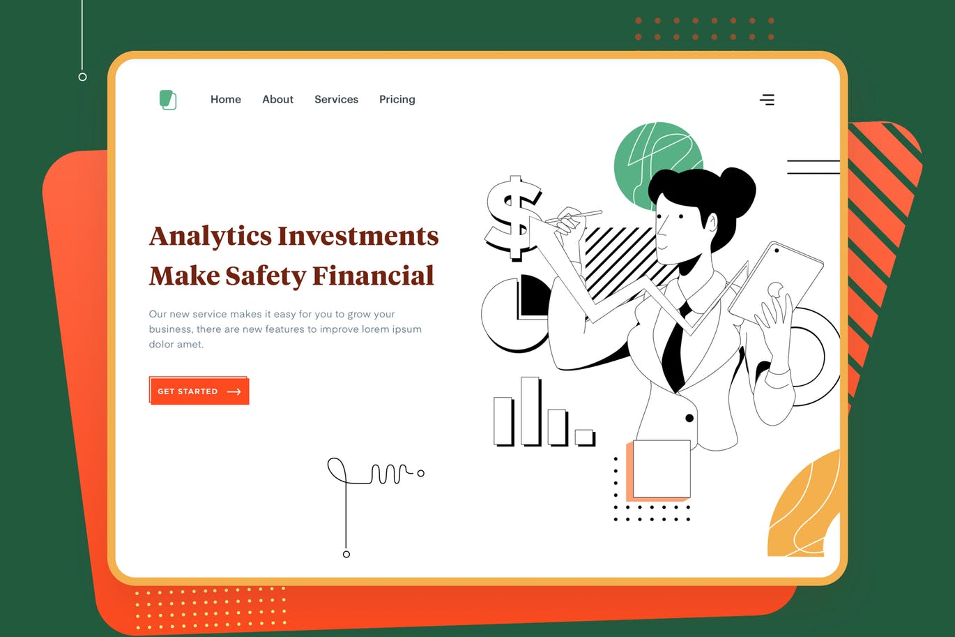 互联网金融主题网站设计矢量插画设计素材 Liner – Finance插图