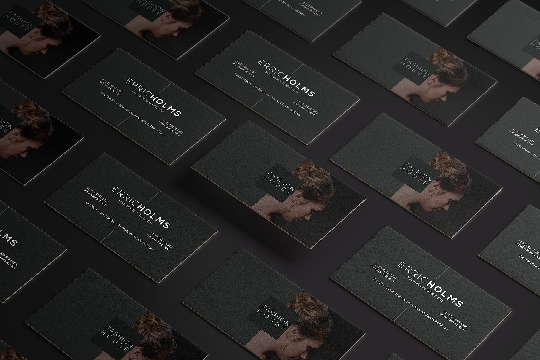 精致的高逼格黑色创意名片模板插图