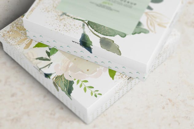 高端方形纸制首饰盒样机 Square Paper Jewelry Box Mockup插图(9)