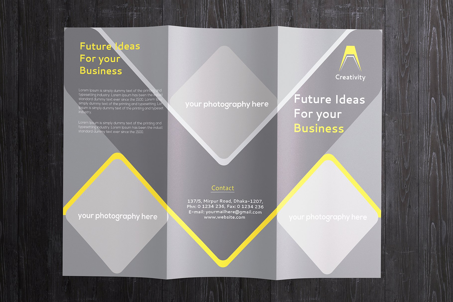 产品企宣三折小册子样机模板 Letter-fold brochure Mockups v.1插图(3)