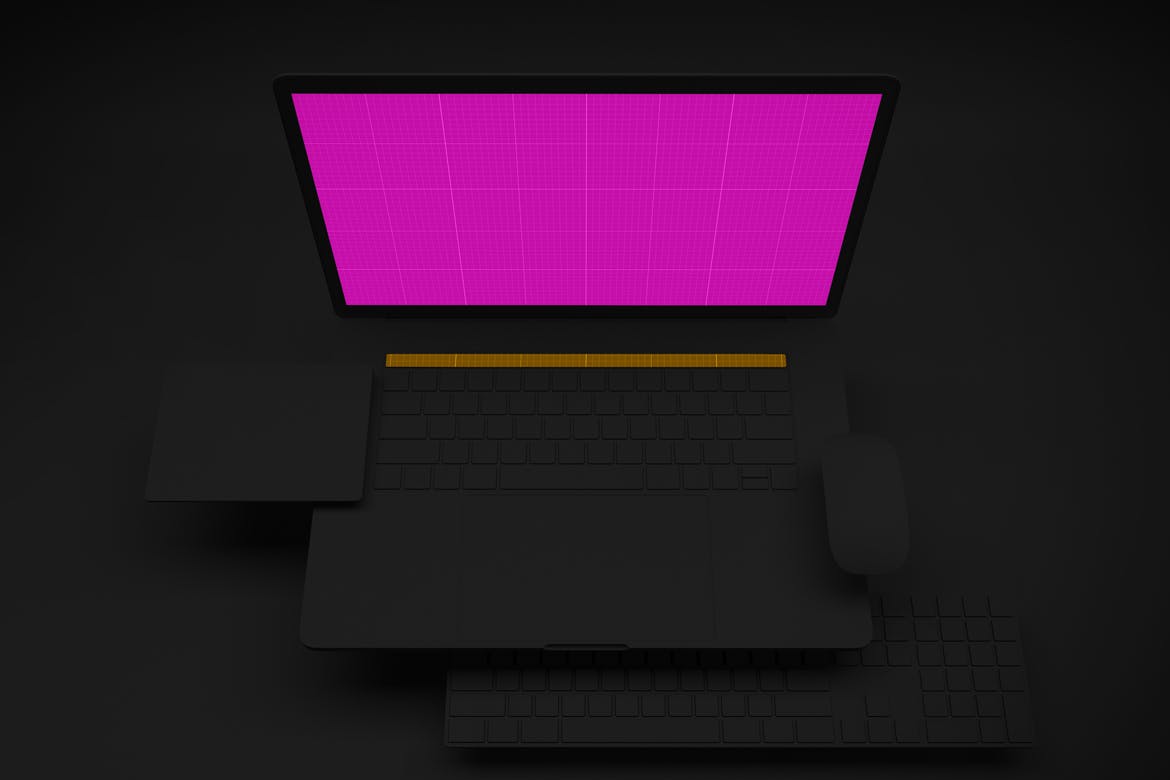 暗黑背景MacBook Pro笔记本电脑设计图预览素材库精选样机v3 Dark Macbook Pro Mockup V.3插图(12)