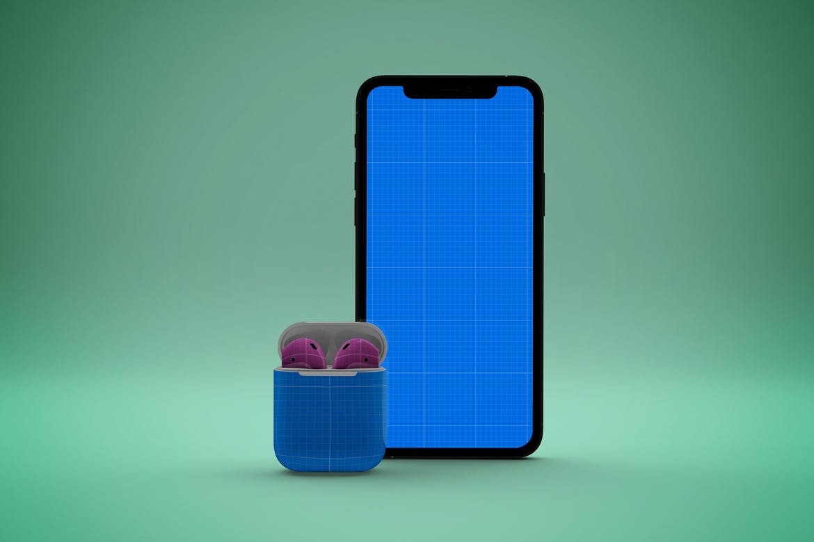 创意设计风格iPhone 11 & AirPods样机模板 iPhone 11 & AirPods Mockup插图(7)