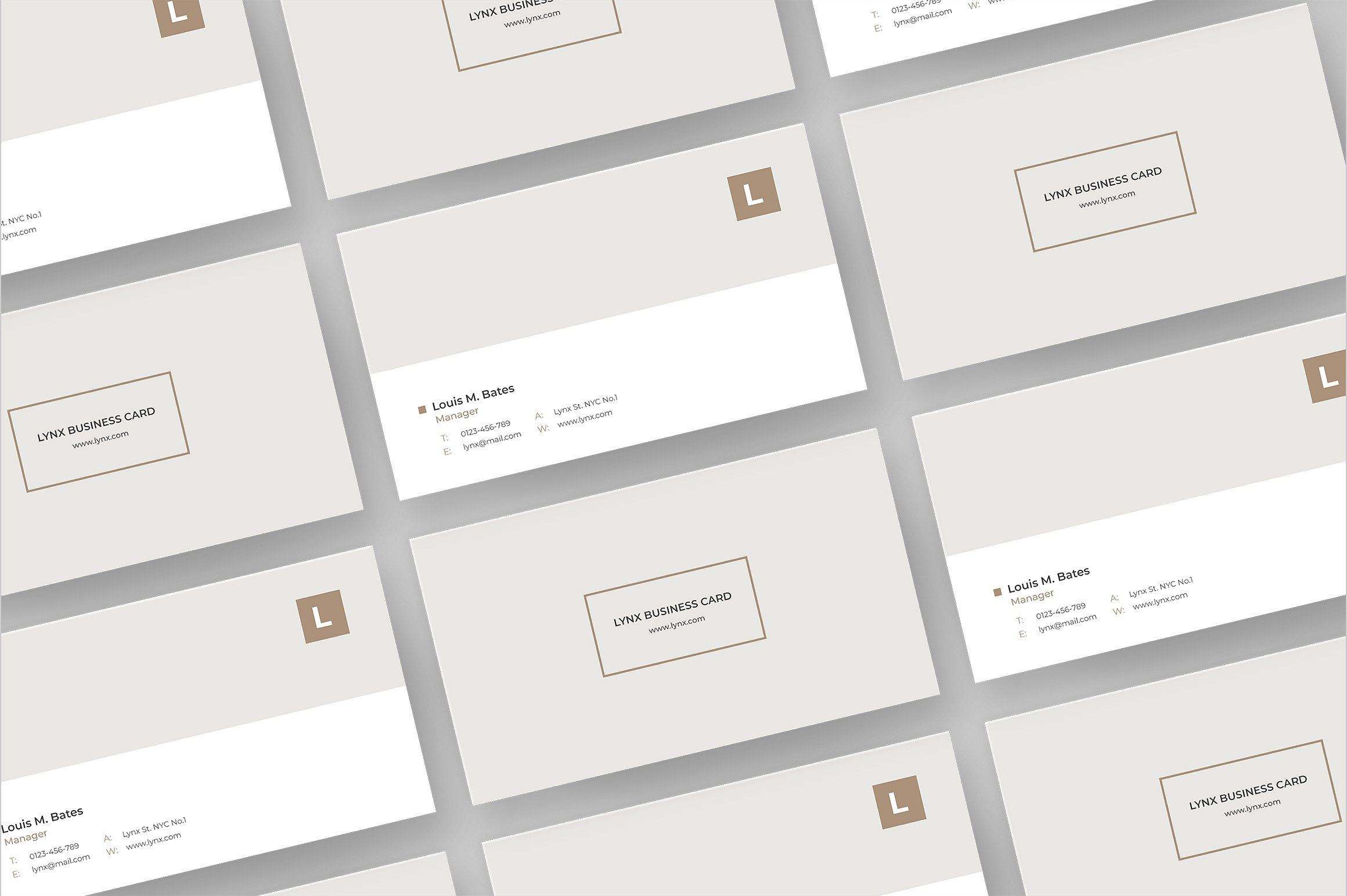 Lynx–优雅、简单、令人印象深刻的名片模板下载[psd,indd]插图(1)