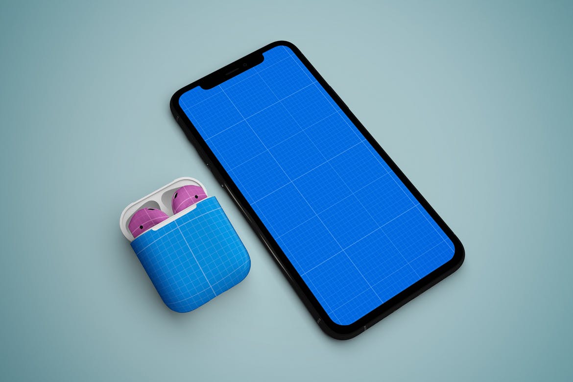 创意设计风格iPhone 11 & AirPods样机模板 iPhone 11 & AirPods Mockup插图(10)