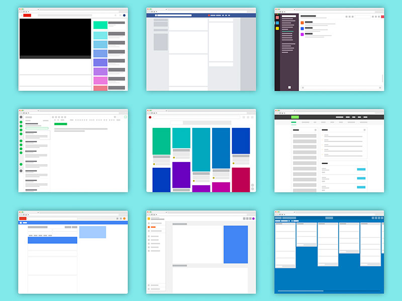 最主流的12个网站布局结构模板 12 Popular Website Layouts Sketch Freebie插图