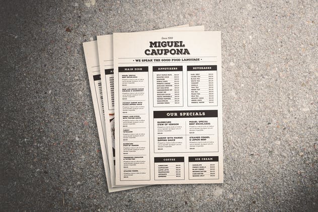 经典美食菜谱菜单设计模板 Classic Food Menu插图(6)