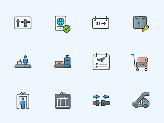 40 枚机场和航站楼元素图标素材之家精选sketch素材
