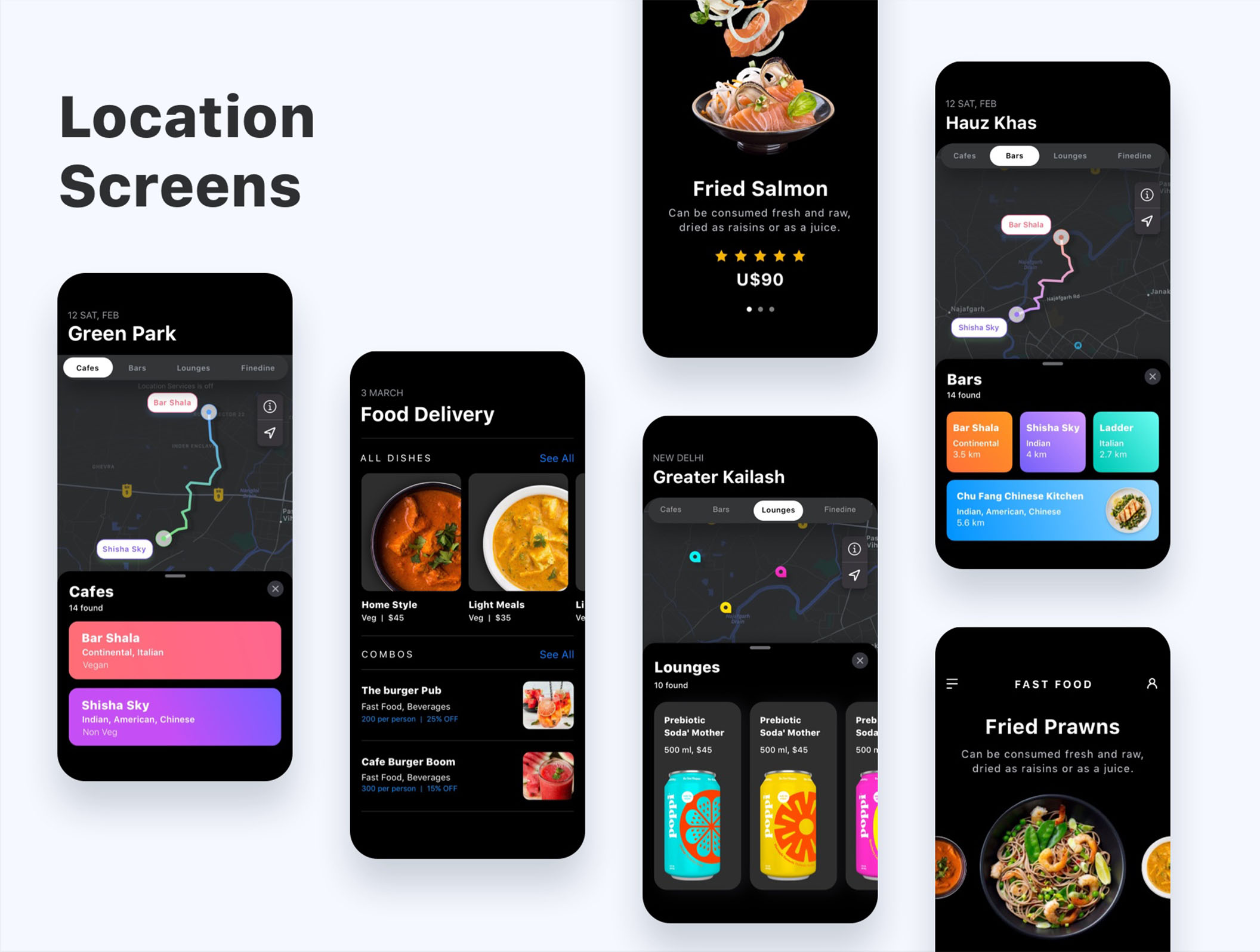素材库下午茶：新鲜食品订购应用程序APP UI设计SKETCH模板插图(6)