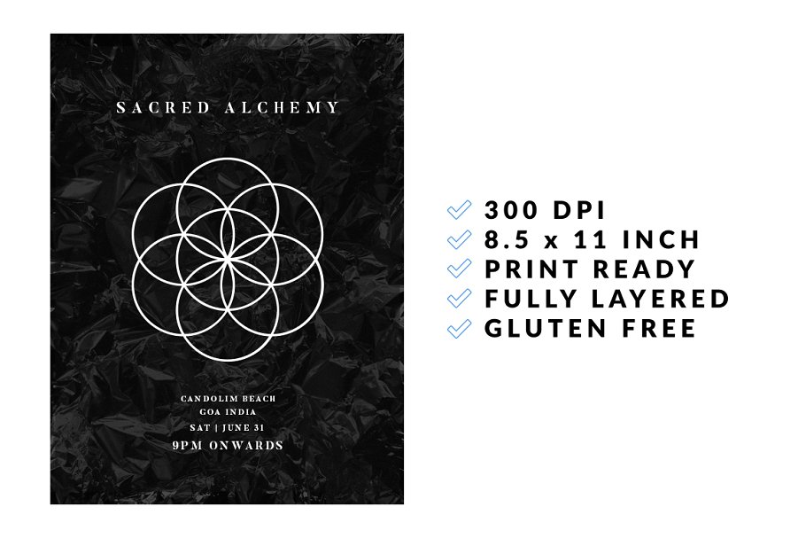 地下音乐活动GIG海报PSD模板 Underground Music Gig Flyer插图(1)