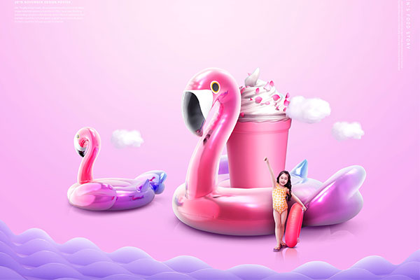 梦幻天鹅创意空间儿童主题海报PSD素材素材库精选模板