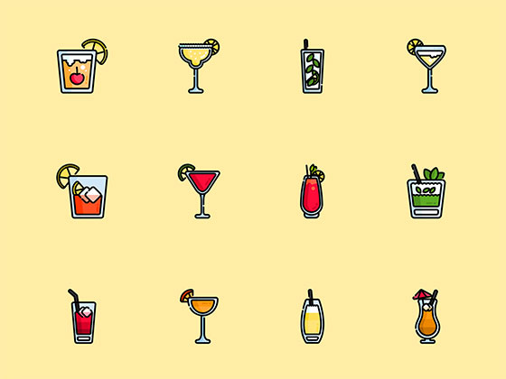 40 枚鸡尾酒图标素材之家精选sketch素材
