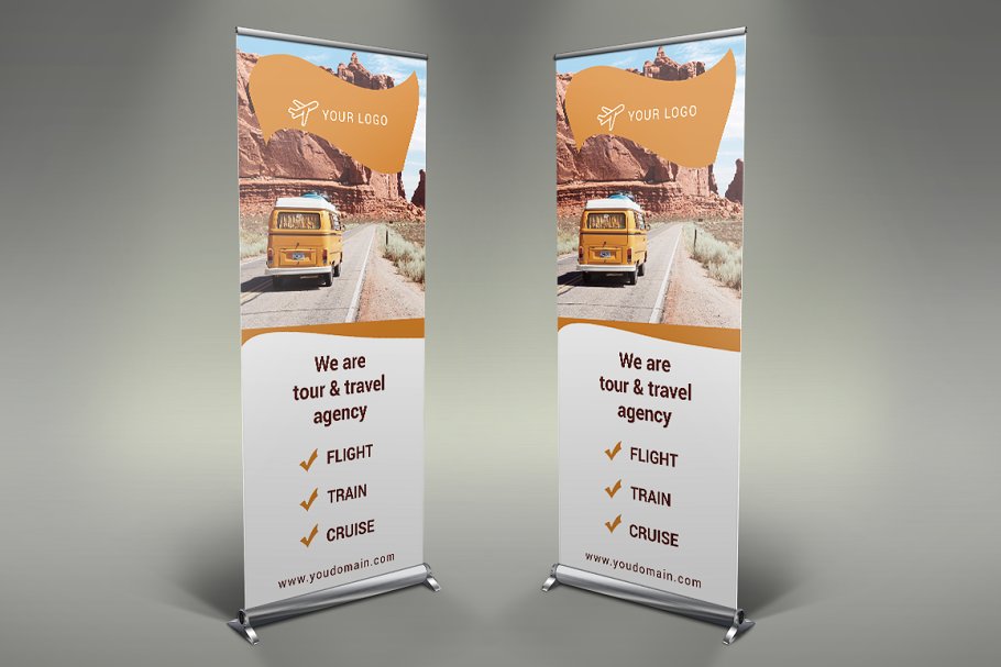 旅行指南易拉宝banner海报模板插图(4)