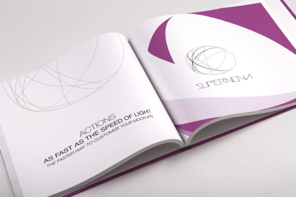 精装大方格图书内页排版设计效果图PSD样机04 Hardcover Large Square Book PSD Mockup 04