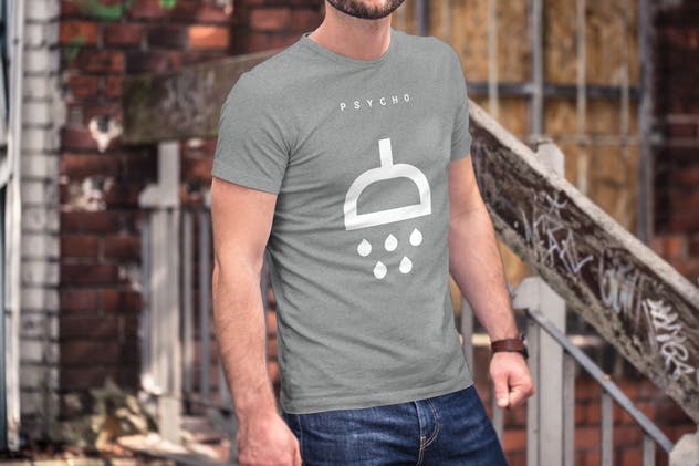 欧美模特T恤上身效果样机模板3 T-Shirt Mock-up 3插图(7)