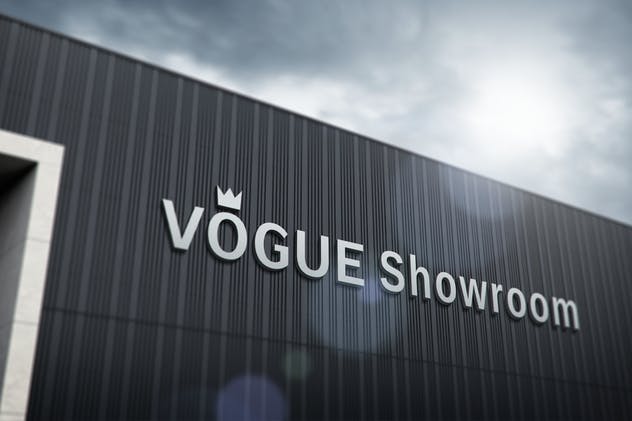 3D标志招牌立面墙样机模型 3D Logo Signage Facade Wall Mock-Ups插图(9)