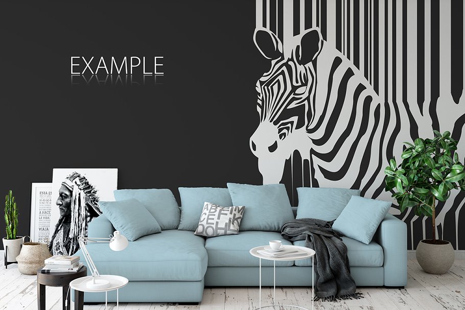 家居室内墙纸&相框画框样机模板 Interior Wall & Frames Mockup – 4插图(24)