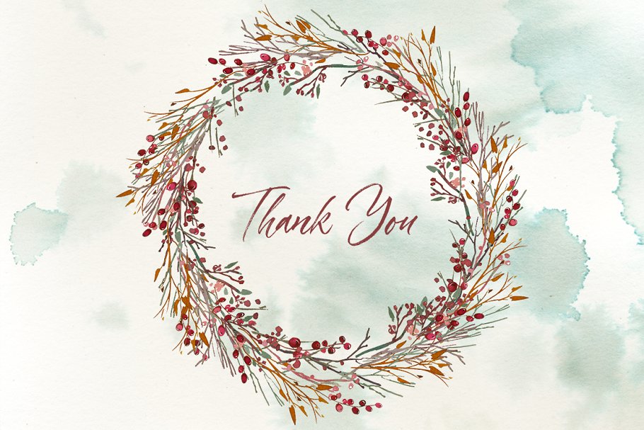 英式斯卡利特圣诞主题水彩素材包 Scarlett Christmas Watercolor Set插图(10)