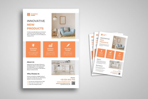 创意家具设计公司简介宣传单设计模板 Creative Flyer