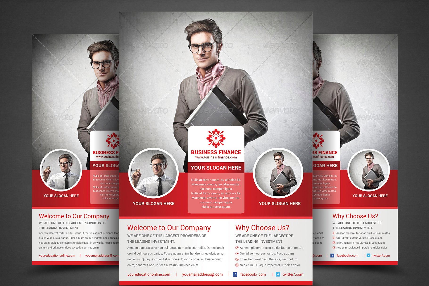 经典实用商务风格海报传单模板 Corporate Flyer插图