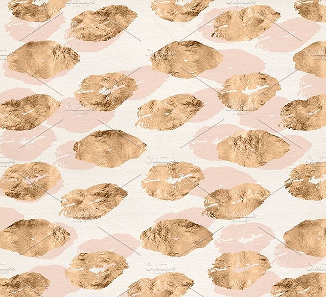 爱&吻爱情主题图案纹理 Love & Kisses Vol. 2: Rose Gold插图(1)