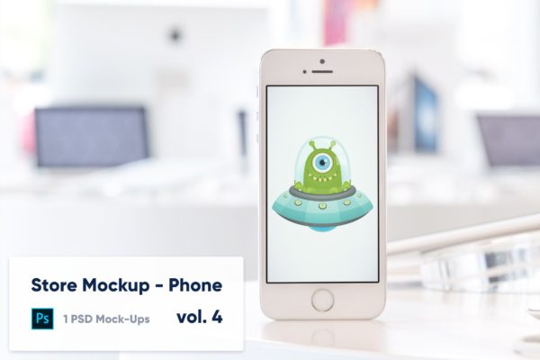 零售店场景手机屏幕预览素材库精选样机模板v4 Phone Mockup in the Store – Vol. 4