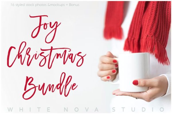 圣诞节主题照片场景样机素材 Traditional Christmas Bundle