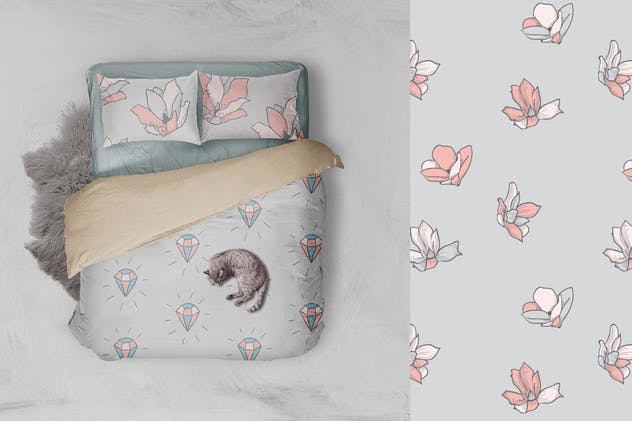 31组水彩花卉矢量图案合集 31 Floral Patterns Pack插图(2)