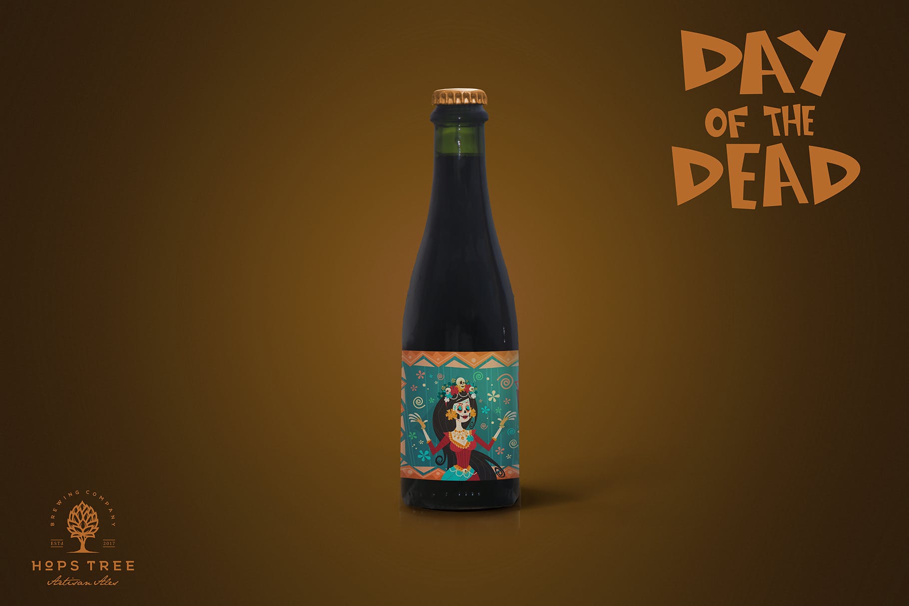 37cl黑啤啤酒瓶外观设计图素材库精选模板 Clean 37cl Black Beer Mockup插图(2)