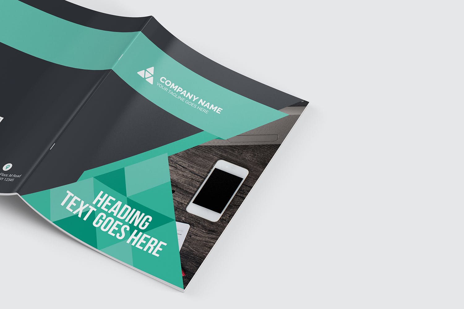 企业宣传折页设计EPS模板 Bifold Brochure插图(4)