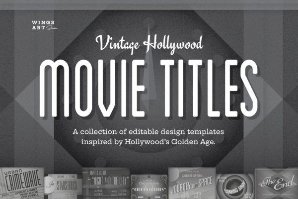 复古好莱坞电影/海报标题设计模板素材 Vintage Hollywood Movie Titles
