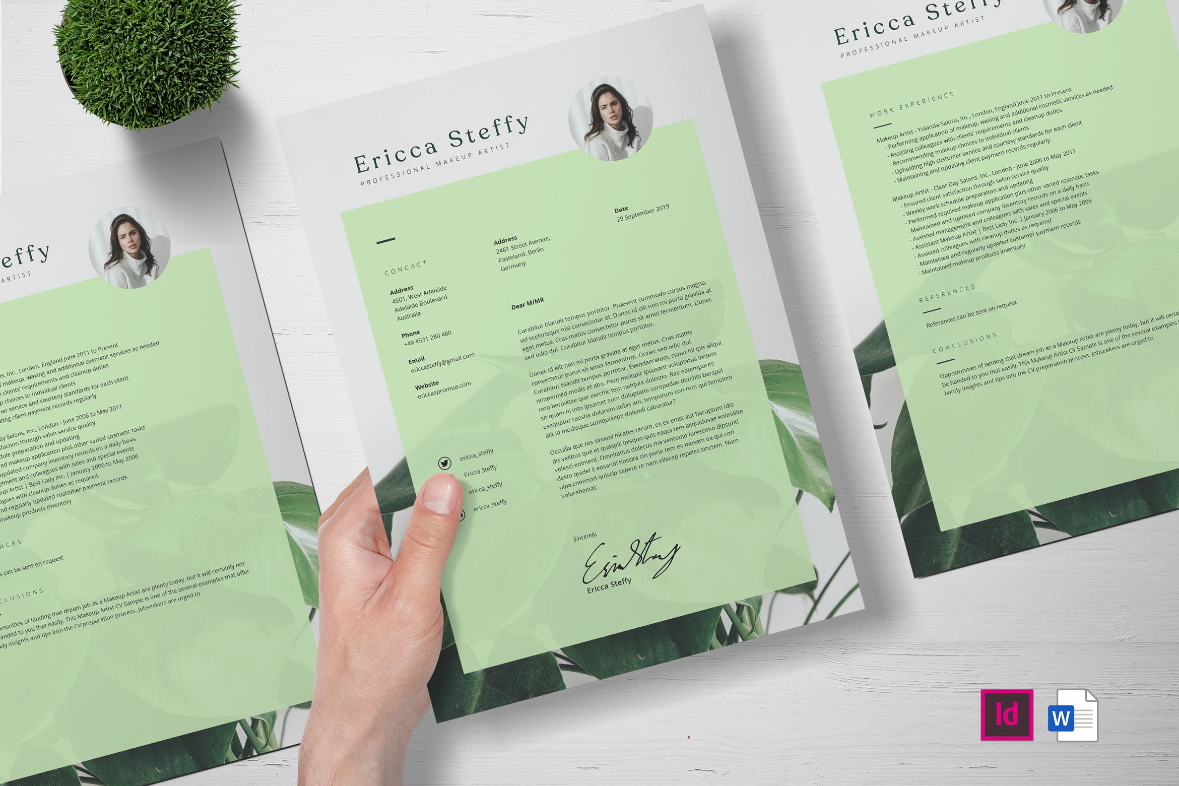 专业化妆师个人简历设计模板v04 Professional CV Resume – 04插图