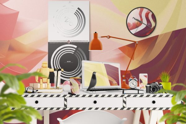 高品质的办公挂历样机生成器 Wall Calendar Mockup Creator