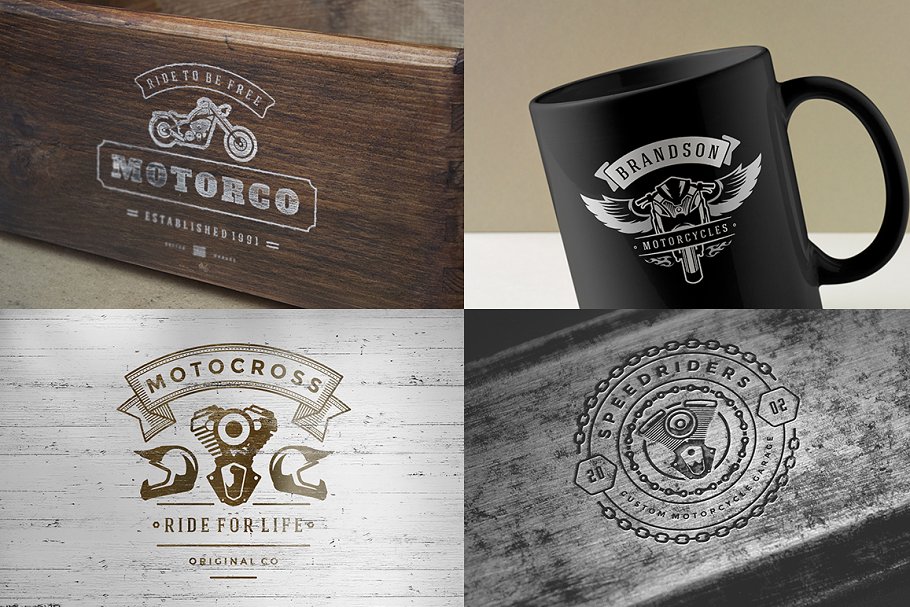 50款摩托车Logo标志和徽章模板 50 Motorcycles Logos and Badges插图(12)