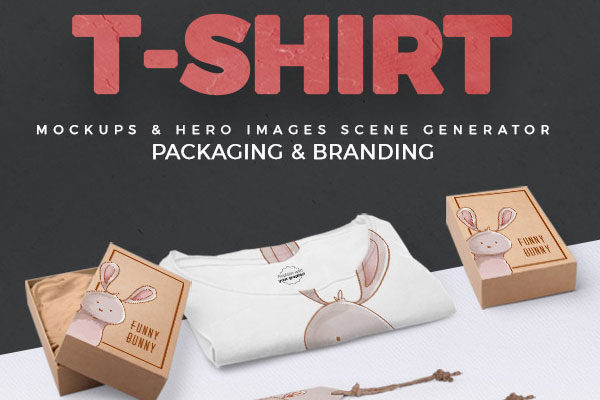 T恤及其包装展示样机mockup下载 1.14 GB [psd]