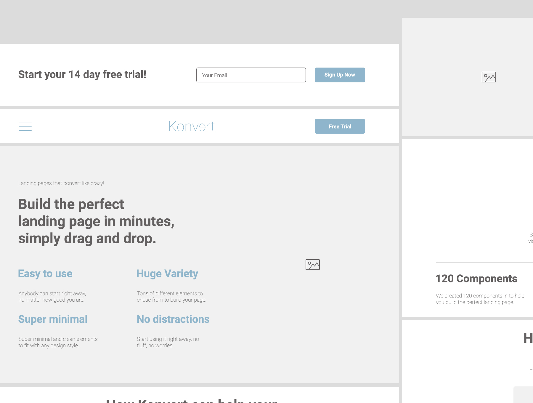 素材库下午茶：超级实用与多功能的着陆页线框图套装下载[XD,fig,PSD,sketch]插图(7)