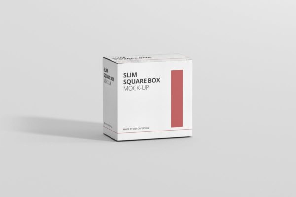 方形薄纸盒包装盒样机 Package Box Mockup – Slim Square