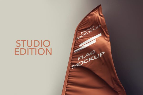 3D帆船旗帜样机模板 3D Flags Feather / Bow / Sail Flag Mockup