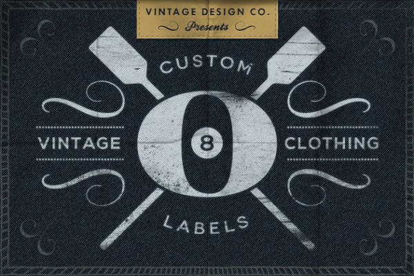 可编辑复古服装标签Logo模板 Custom Vintage Clothing Labels