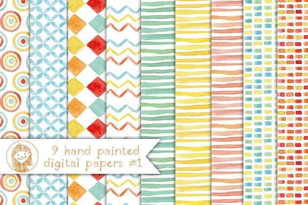 水彩纸张图案纹理素材包 Watercolor Paper插图