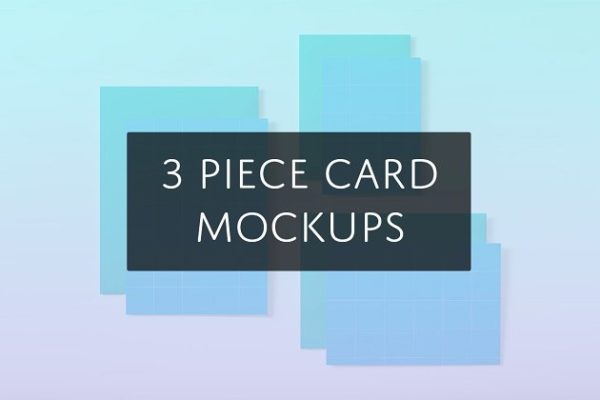 极简主义贺卡样机模板 3 Piece Card Mockups