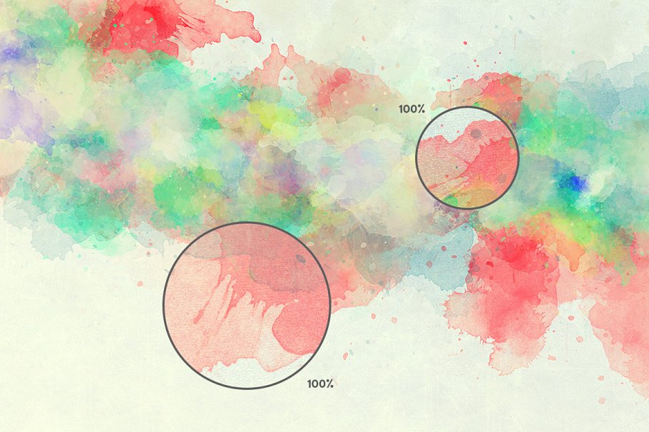 鲜艳色彩水彩肌理纹理 Vibrant Watercolor Textures插图(3)