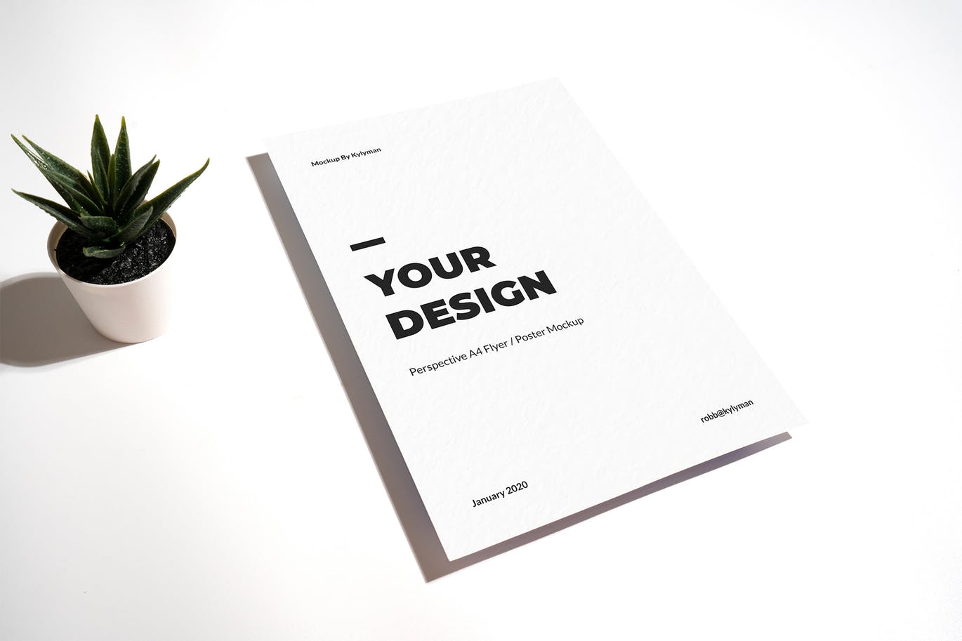 A4传单/海报设计透视图样机素材库精选模板 Perspective A4 Flyer / Poster Mockup插图(1)