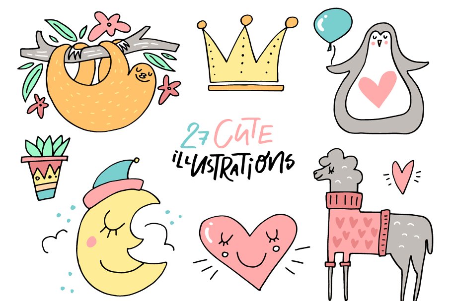 幼儿园儿童主题艺术插画素材合集 Nursery Art Creator – DIY pack插图(11)