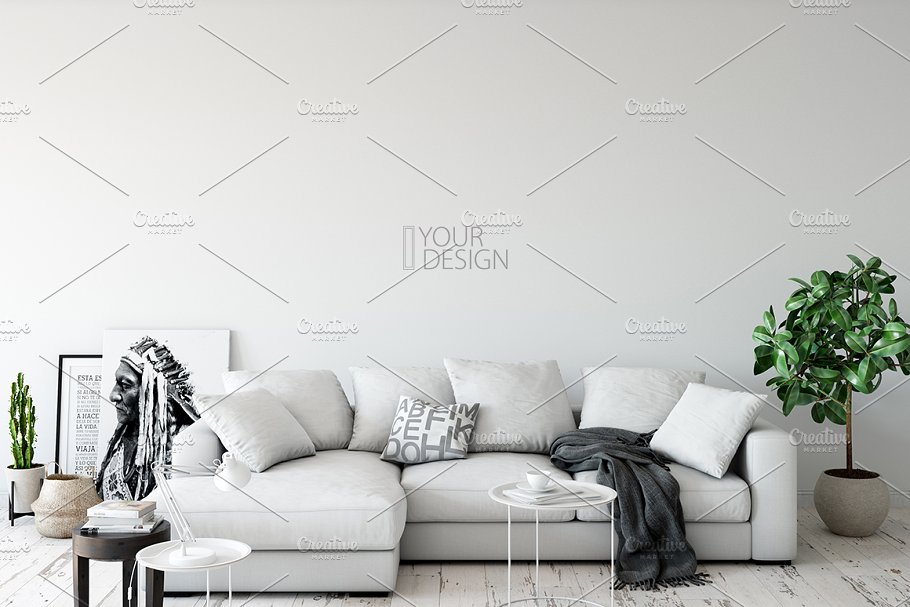 家居室内墙纸&相框画框样机模板 Interior Wall & Frames Mockup – 4插图(22)